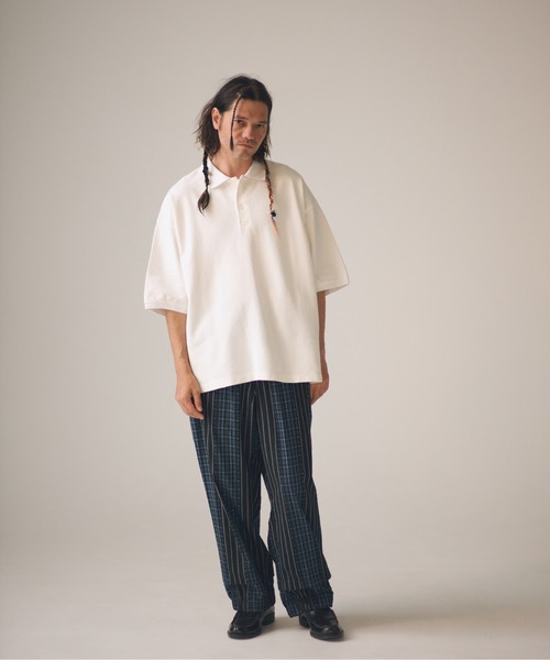 ADAM PATEK(アダムパテック)の「ADAMPATEK/jacquard check-stripe easy pants/チェックxストライプジャガードイージーパンツ(その他パンツ・メンズ・ホワイト/ブラック・2/1)」の8枚目の写真