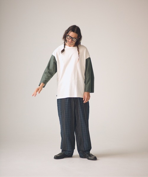 ADAM PATEK(アダムパテック)の「ADAMPATEK/jacquard check-stripe easy pants/チェックxストライプジャガードイージーパンツ(その他パンツ・メンズ・ホワイト/ブラック・2/1)」の10枚目の写真