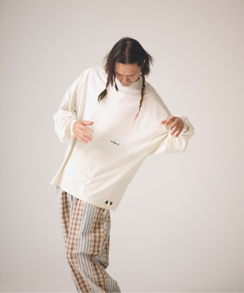 ADAM PATEK(アダムパテック)の「ADAMPATEK/jacquard check-stripe easy pants/チェックxストライプジャガードイージーパンツ(その他パンツ・メンズ・ホワイト/ブラック・2/1)」の7枚目の写真