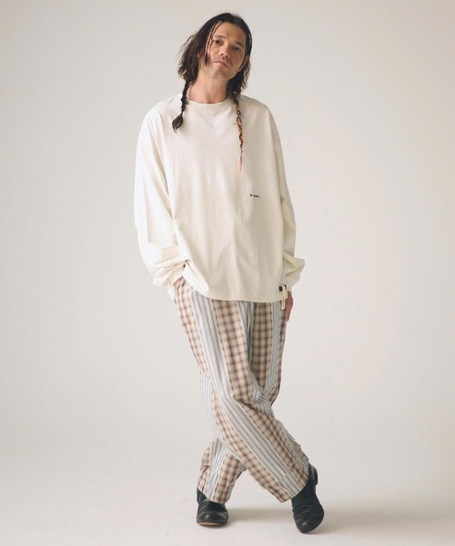 ADAM PATEK(アダムパテック)の「ADAMPATEK/jacquard check-stripe easy pants/チェックxストライプジャガードイージーパンツ(その他パンツ・メンズ・ホワイト/ブラック・2/1)」の18枚目の写真