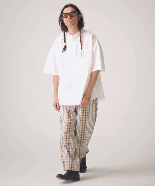 ADAM PATEK(アダムパテック)の「ADAMPATEK/jacquard check-stripe easy pants/チェックxストライプジャガードイージーパンツ(その他パンツ・メンズ・ホワイト/ブラック・2/1)」の17枚目の写真