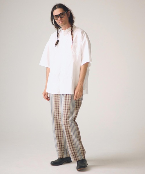 ADAM PATEK(アダムパテック)の「ADAMPATEK/jacquard check-stripe easy pants/チェックxストライプジャガードイージーパンツ(その他パンツ・メンズ・ホワイト/ブラック・2/1)」の16枚目の写真