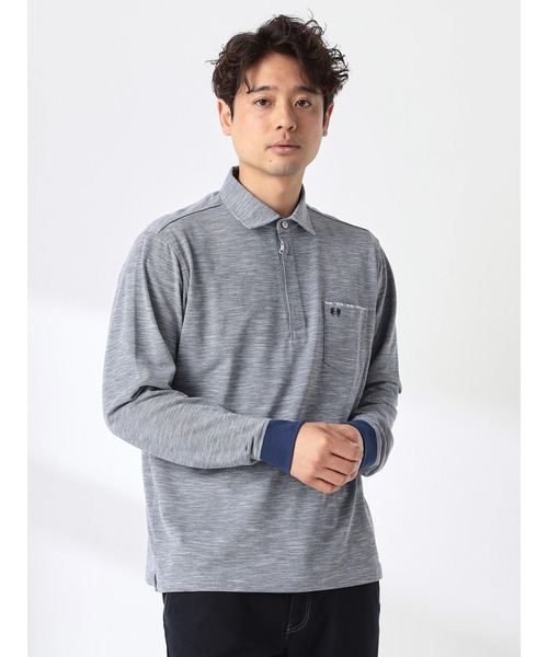 McGREGOR(マックレガー)の「襟裏布帛ポロ(ポロシャツ・メンズ・ネイビー/ピンク/グレー/ブルー・M/L/XL)」の2枚目の写真