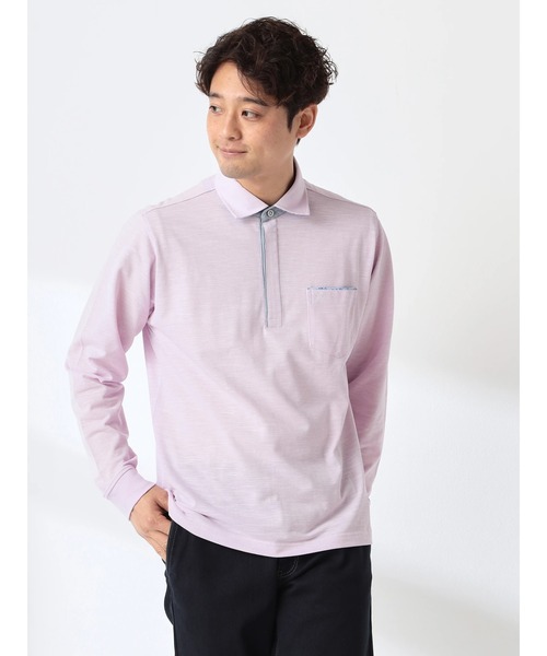 McGREGOR(マックレガー)の「襟裏布帛ポロ(ポロシャツ・メンズ・ネイビー/ピンク/グレー/ブルー・M/L/XL)」の4枚目の写真