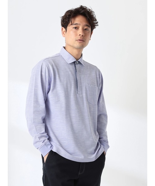 McGREGOR(マックレガー)の「襟裏布帛ポロ(ポロシャツ・メンズ・ネイビー/ピンク/グレー/ブルー・M/L/XL)」の3枚目の写真