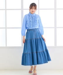 Rose Tiara | ティアードデニムスカート(スカート)