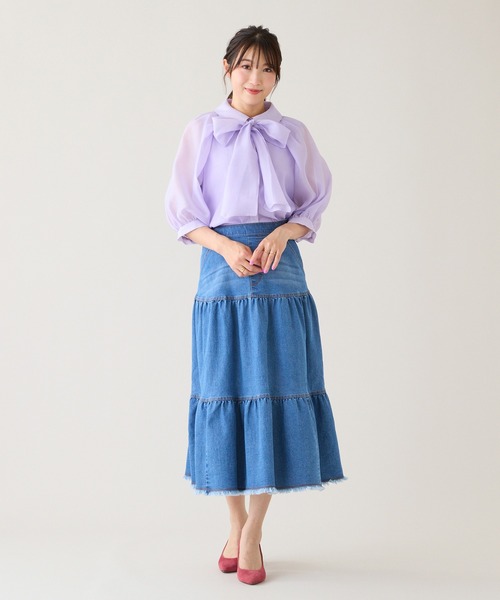 Rose Tiara（ローズティアラ）の「ティアードデニムスカート（スカート・レディース・ネイビー・38/42/46）」の11枚目の写真