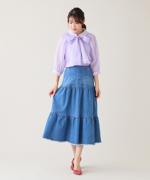 Rose Tiara（ローズティアラ）の「ティアードデニムスカート（スカート・レディース・ネイビー・38/42/46）」の12枚目の写真