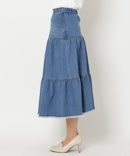 Rose Tiara（ローズティアラ）の「ティアードデニムスカート（スカート・レディース・ネイビー・38/42/46）」の14枚目の写真