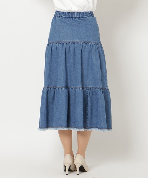 Rose Tiara（ローズティアラ）の「ティアードデニムスカート（スカート・レディース・ネイビー・38/42/46）」の15枚目の写真