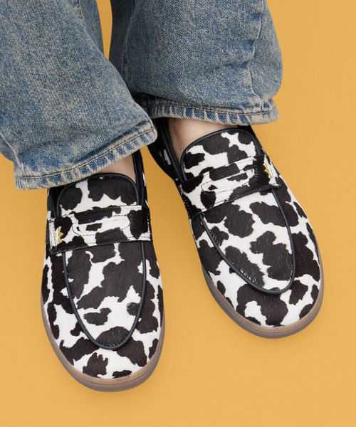 ヒョウ柄レザーシューズ 8 1/2 adidas/アディダス HANDBALL SPEZIAL LOAFER W スペツィアル コイン