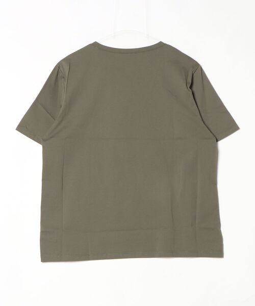EGLANTINE(エグランティーヌ)の「EGLANTINE レオパード箔プリント半袖カットソー(Tシャツ/カットソー・レディース・カーキ/ブラック/オフホワイト・40)」の10枚目の写真