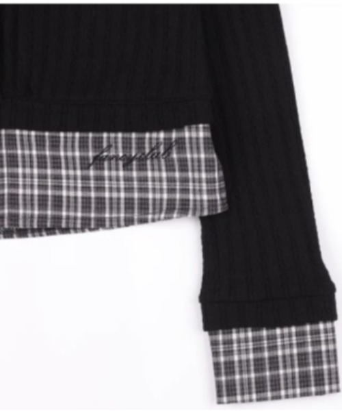 FANCY CLUB(ファンシークラブ)の「◇FANCYCLUB◇ブランド直輸入正規品/チェック/ストライプ シャツ レイヤード カーディガン CHECK/STRIPE SHIRT LAYERED CARDIGAN(カーディガン/ボレロ・レディース・チャコール/ブラック・FREE)」の22枚目の写真
