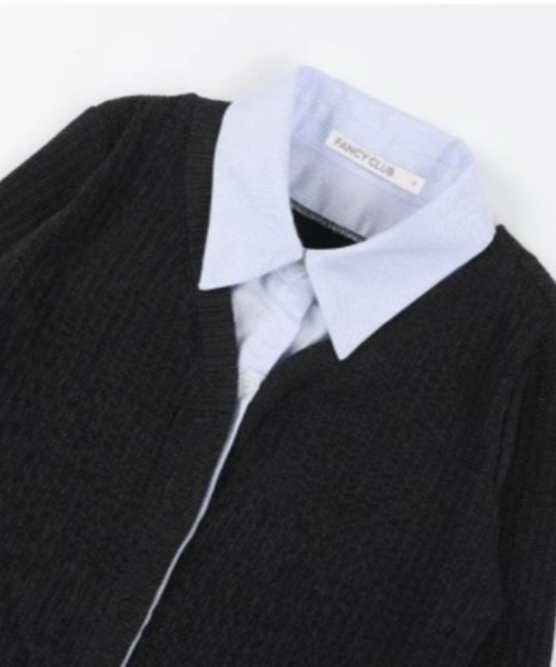 FANCY CLUB(ファンシークラブ)の「◇FANCYCLUB◇ブランド直輸入正規品/チェック/ストライプ シャツ レイヤード カーディガン CHECK/STRIPE SHIRT LAYERED CARDIGAN(カーディガン/ボレロ・レディース・チャコール/ブラック・FREE)」の18枚目の写真