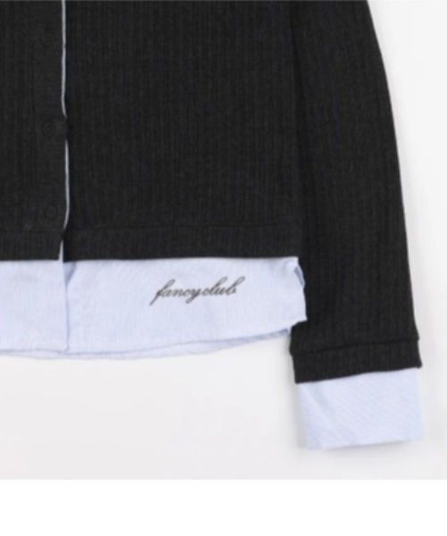 FANCY CLUB(ファンシークラブ)の「◇FANCYCLUB◇ブランド直輸入正規品/チェック/ストライプ シャツ レイヤード カーディガン CHECK/STRIPE SHIRT LAYERED CARDIGAN(カーディガン/ボレロ・レディース・チャコール/ブラック・FREE)」の19枚目の写真