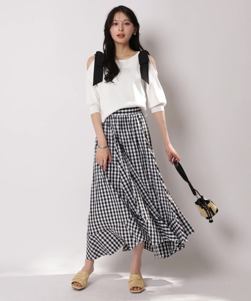 Apuweiser-riche（アプワイザーリッシェ）の「ダブルリボンスリットニット（ニット/セーター・レディース・ピンクベージュ/ホワイト/ネイビー/ミント・2）」の17枚目の写真