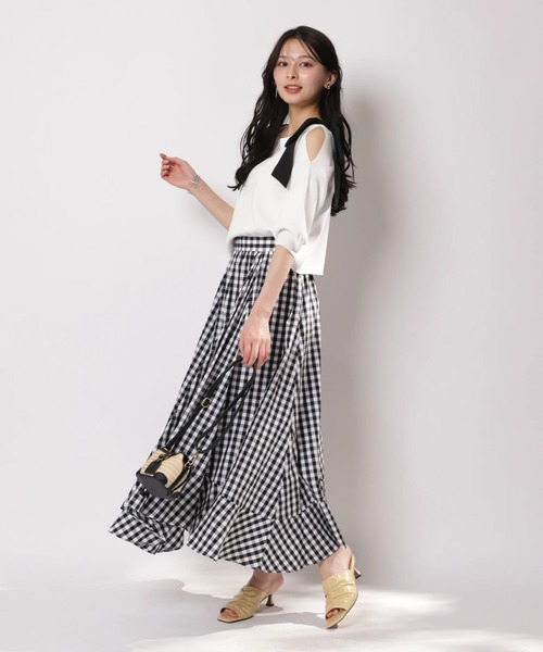 Apuweiser-riche（アプワイザーリッシェ）の「ダブルリボンスリットニット（ニット/セーター・レディース・ピンクベージュ/ホワイト/ネイビー/ミント・2）」の18枚目の写真