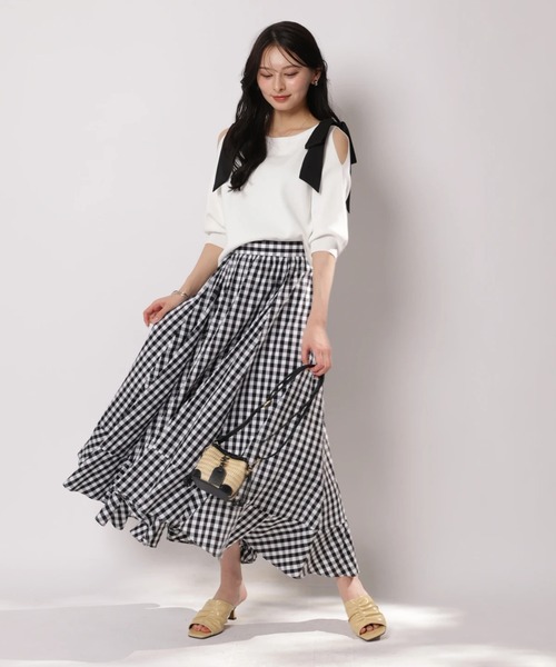 Apuweiser-riche（アプワイザーリッシェ）の「ダブルリボンスリットニット（ニット/セーター・レディース・ピンクベージュ/ホワイト/ネイビー/ミント・2）」の19枚目の写真