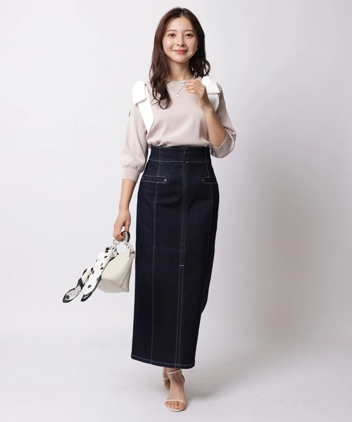 Apuweiser-riche（アプワイザーリッシェ）の「ダブルリボンスリットニット（ニット/セーター・レディース・ピンクベージュ/ホワイト/ネイビー/ミント・2）」の22枚目の写真