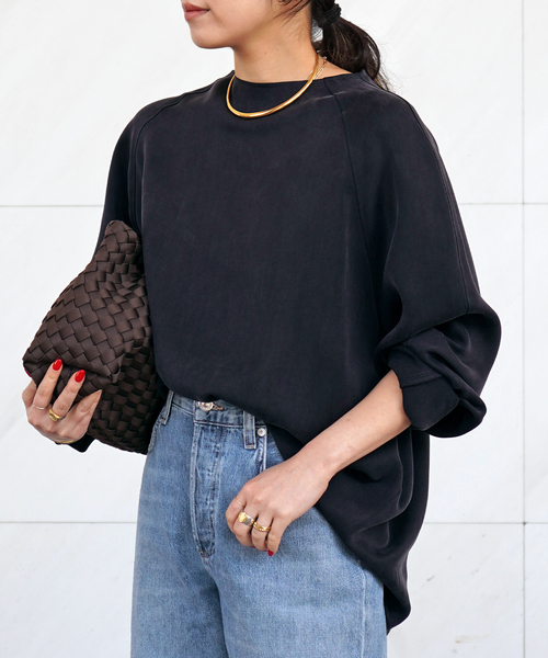 AP STUDIO（エーピーストゥディオ）の「キュプラブラウス（シャツ/ブラウス・レディース・アイボリー/ネイビー・FREE）」の2枚目の写真