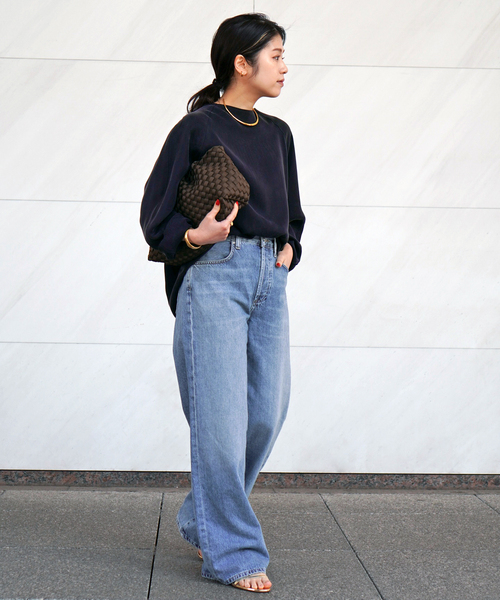 AP STUDIO（エーピーストゥディオ）の「キュプラブラウス（シャツ/ブラウス・レディース・アイボリー/ネイビー・FREE）」の5枚目の写真