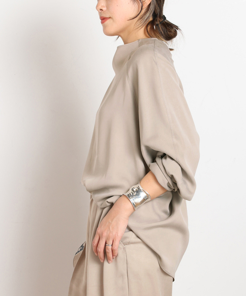 AP STUDIO（エーピーストゥディオ）の「キュプラブラウス（シャツ/ブラウス・レディース・アイボリー/ネイビー・FREE）」の7枚目の写真