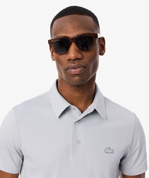 LACOSTE(ラコステ)の「UPF50+ UVカット ミニマルテックポロシャツ(ポロシャツ・メンズ・ダークネイビー/ライトグレー/ライトブルー・5/4/2/3)」の4枚目の写真