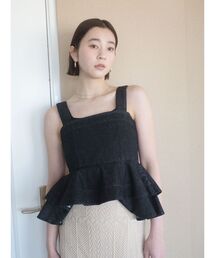 LAGUNAMOON | デニムペプラムキャミソール ビスチェ レイヤードトップス セットアップ(キャミソール)