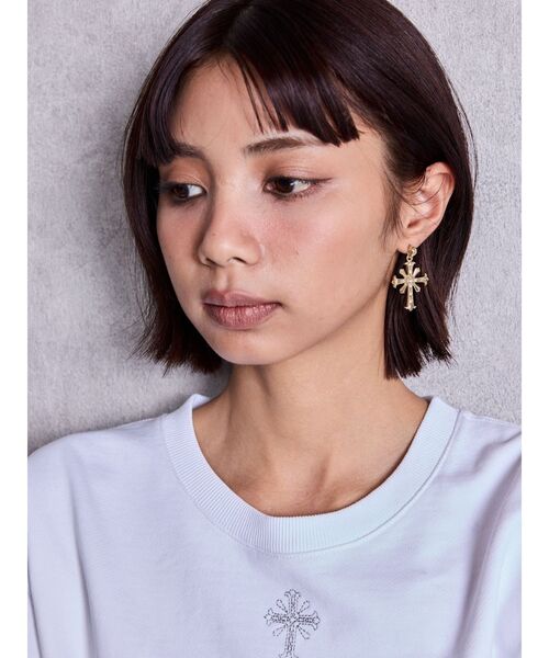 GYDA（ジェイダ）の「JEYSUS sacred edge crossピアス（ピアス（両耳用）・レディース・シルバー/ゴールド・FREE）」の7枚目の写真