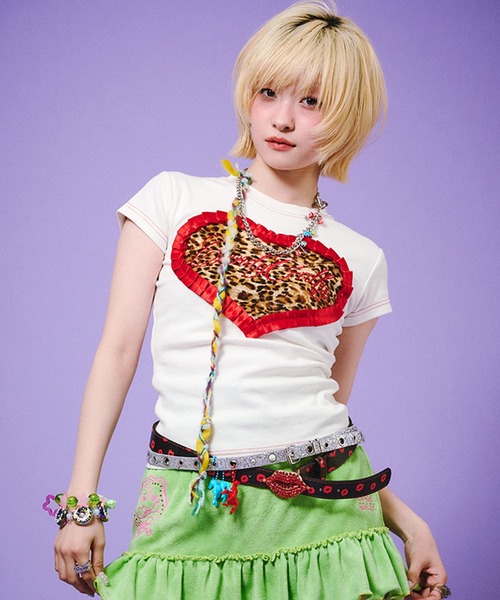 CORPUS SELECT(コーパストーキョー)の「【GALFY/ガルフィー】らぶりぃチビT(Tシャツ/カットソー・レディース・ホワイト/ピンク/ブラック・FREE)」の1枚目の写真