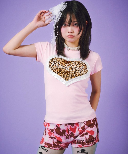 CORPUS SELECT(コーパストーキョー)の「【GALFY/ガルフィー】らぶりぃチビT(Tシャツ/カットソー・レディース・ホワイト/ピンク/ブラック・FREE)」の3枚目の写真