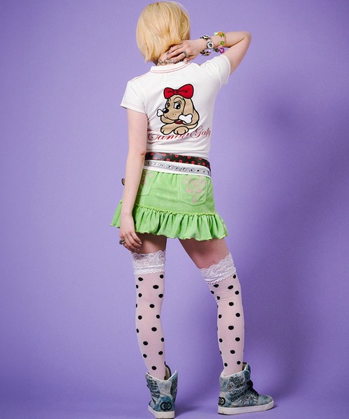 CORPUS SELECT(コーパストーキョー)の「【GALFY/ガルフィー】らぶりぃチビT(Tシャツ/カットソー・レディース・ホワイト/ピンク/ブラック・FREE)」の15枚目の写真