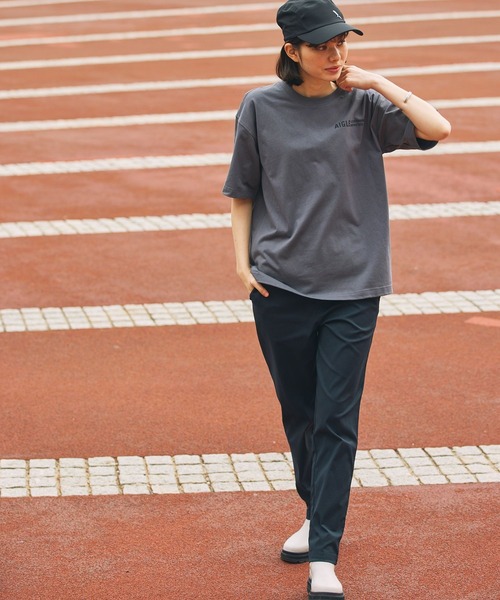 AIGLE（エーグル）の「AIGLE オーバーサイズバックプリントロゴ 半袖Tシャツ（Tシャツ/カットソー・メンズ・パープル/ベージュ/チャコール/ホワイト/ダークグリーン/グレイッシュブルー・M/L/XS/S/XXS）」の19枚目の写真