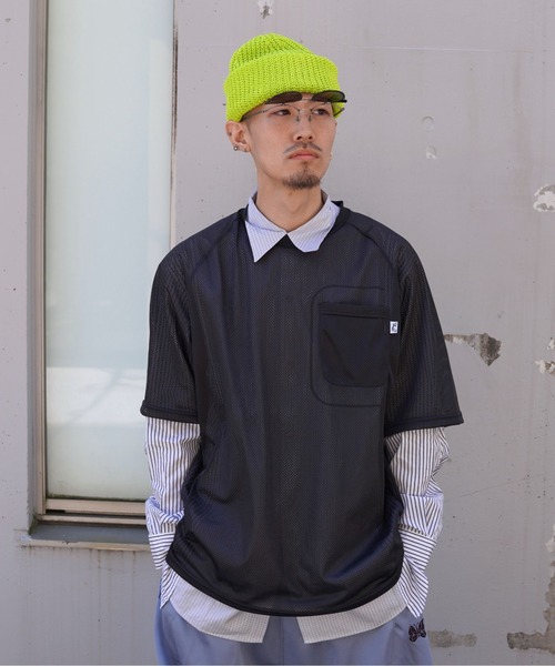 CMF OUTDOOR GARMENT(シーエムエフアウトドアガーメント)の「CMF OUTDOOR GARMENT/シーエムエフ アウトドアガーメント QUICK DRY MESH PK TEE S/S CMF2601-C21(Tシャツ/カットソー・メンズ・ブラック/ホワイト/ブルー・L/M)」の2枚目の写真