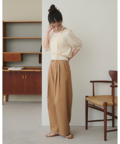 moi tytto(モイテュット)の「ダブルボタン2タックワイドスラックス 【低身長さんでも美シルエットで履けるSサイズあり】(スラックス・レディース・ナチュラル/ブラウン/ブラック・SMALL/MEDIUM/LARGE)」の9枚目の写真