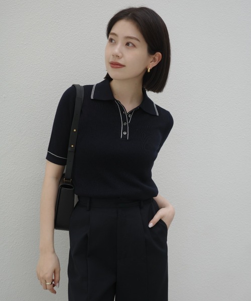 ZOZO限定カラー】テンセルポロニットトップス（ニット/セーター