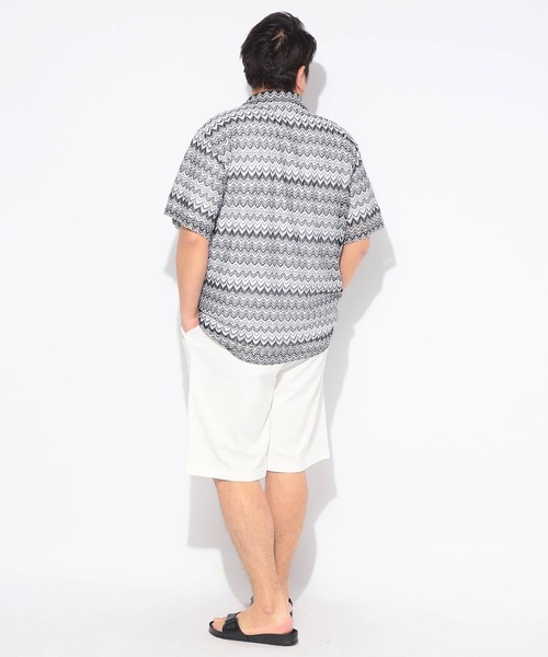 SAKAZEN(サカゼン)の「シャツ 半袖 メンズ 大きいサイズバルファレース メッシュ編み 開襟シャツ Hampton wear (ハンプトンウェア)(シャツ/ブラウス・メンズ・ホワイト/ブルー/カーキ・X2(4L~5L)/X1(3L~4L)/X3(6L~7L))」の10枚目の写真