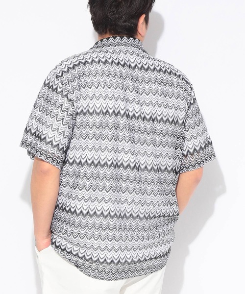 SAKAZEN(サカゼン)の「シャツ 半袖 メンズ 大きいサイズバルファレース メッシュ編み 開襟シャツ Hampton wear (ハンプトンウェア)(シャツ/ブラウス・メンズ・ホワイト/ブルー/カーキ・X2(4L~5L)/X1(3L~4L)/X3(6L~7L))」の11枚目の写真