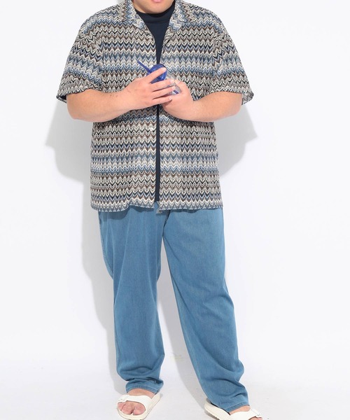 SAKAZEN(サカゼン)の「シャツ 半袖 メンズ 大きいサイズバルファレース メッシュ編み 開襟シャツ Hampton wear (ハンプトンウェア)(シャツ/ブラウス・メンズ・ホワイト/ブルー/カーキ・X2(4L~5L)/X1(3L~4L)/X3(6L~7L))」の19枚目の写真