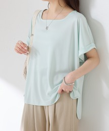 COLLAGE GALLARDAGALANTE（コラージュガリャルダガランテ）の「スクエアネックストレッチサテンTシャツ（Tシャツ/カットソー）」