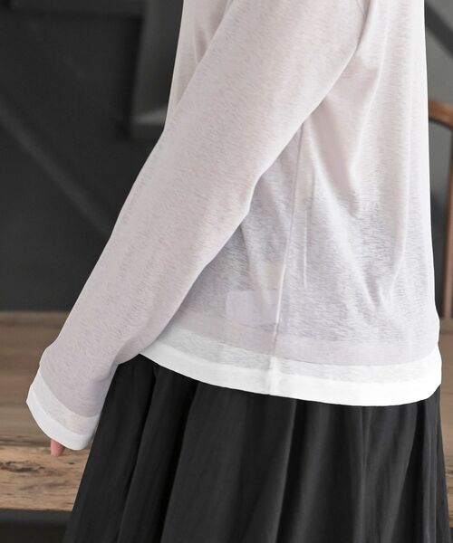 rps(アールピーエス)の「フェイクレイヤードシアーカットソー(Tシャツ/カットソー・レディース・ブラック/グレー/オフホワイト・フリー)」の9枚目の写真