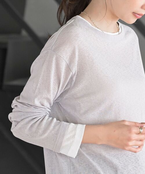 rps(アールピーエス)の「フェイクレイヤードシアーカットソー(Tシャツ/カットソー・レディース・ブラック/グレー/オフホワイト・フリー)」の11枚目の写真