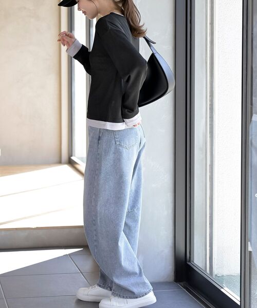 rps(アールピーエス)の「フェイクレイヤードシアーカットソー(Tシャツ/カットソー・レディース・ブラック/グレー/オフホワイト・フリー)」の13枚目の写真