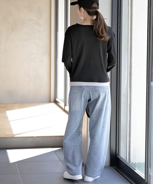 rps(アールピーエス)の「フェイクレイヤードシアーカットソー(Tシャツ/カットソー・レディース・ブラック/グレー/オフホワイト・フリー)」の14枚目の写真