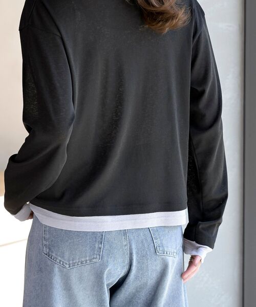 rps(アールピーエス)の「フェイクレイヤードシアーカットソー(Tシャツ/カットソー・レディース・ブラック/グレー/オフホワイト・フリー)」の18枚目の写真