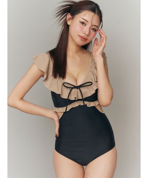 RESEXXY（リゼクシー）の「【swimwear】フリルデザインワンピース（水着・レディース・ブラック/その他1・FREE）」の3枚目の写真