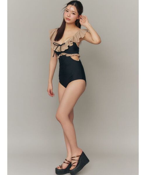 RESEXXY（リゼクシー）の「【swimwear】フリルデザインワンピース（水着・レディース・ブラック/その他1・FREE）」の5枚目の写真