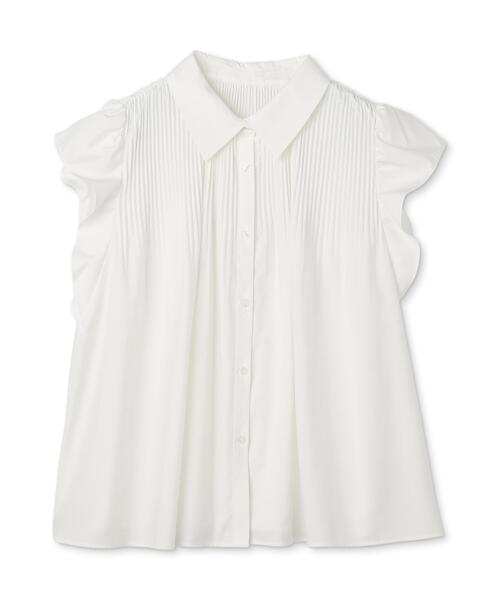 NATURAL BEAUTY BASIC（ナチュラルビューティーベーシック）の「プリーツフリルスリーブシャツ（シャツ/ブラウス・レディース・ブルー/オフホワイト/イエロー・ﾌﾘ-）」の16枚目の写真