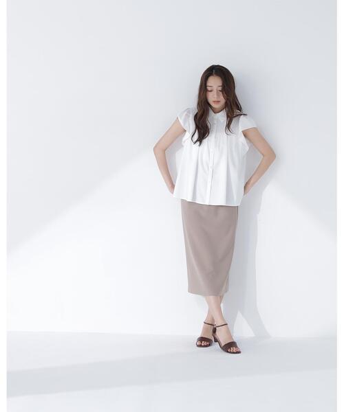NATURAL BEAUTY BASIC（ナチュラルビューティーベーシック）の「プリーツフリルスリーブシャツ（シャツ/ブラウス・レディース・ブルー/オフホワイト/イエロー・ﾌﾘ-）」の17枚目の写真