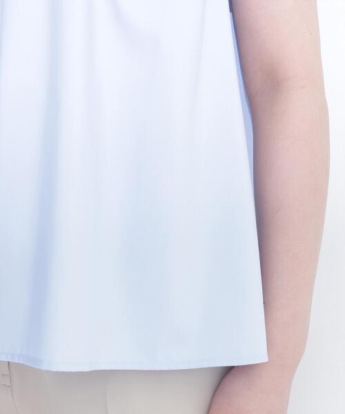 NATURAL BEAUTY BASIC（ナチュラルビューティーベーシック）の「プリーツフリルスリーブシャツ（シャツ/ブラウス・レディース・ブルー/オフホワイト/イエロー・ﾌﾘ-）」の13枚目の写真